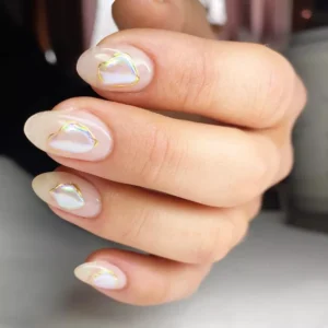 Chrome Crystal Cloud Nails
