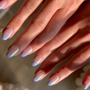 Lavender Chrome French Tips
