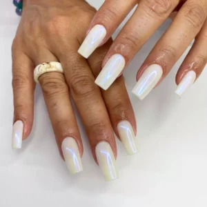 White Chrome Nails
