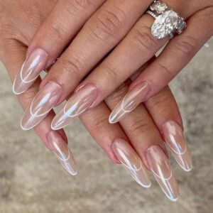 White Chrome Nail Ideas